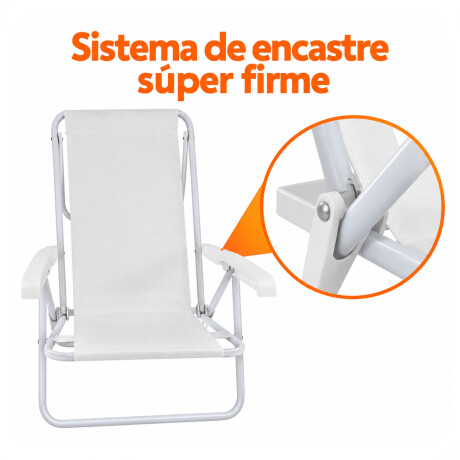 Reposera Silla Reclinable 8 Posiciones Acero Mor Sannet Blanco