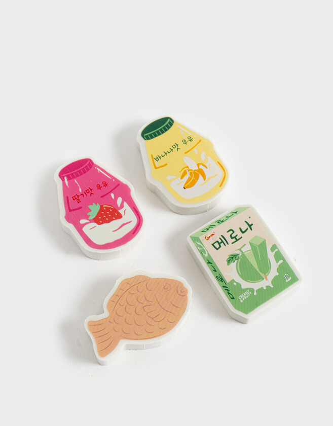 Útiles Varios Diseño propio Set De Gomas De Borrar Korean Food - Combinacion Multicolor
