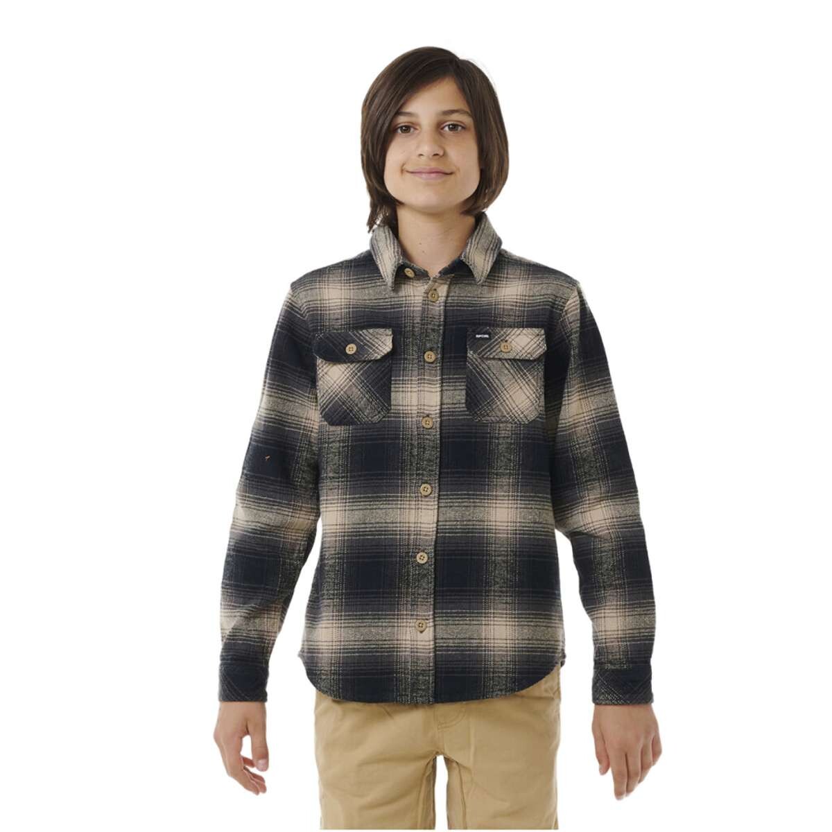 Camisa Rip Curl Count Flannel Niño - Negro 