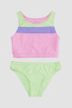 Bikini surf girl tricolor 6-16a Rosado