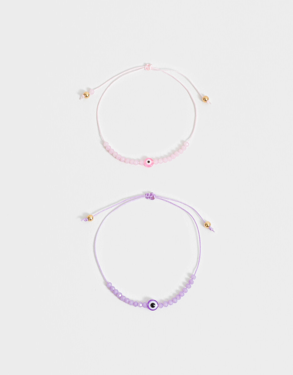 Set De Pulseras Con Mostacillas 