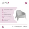 Silla Plastico Skarpo Jardin Liso Gris