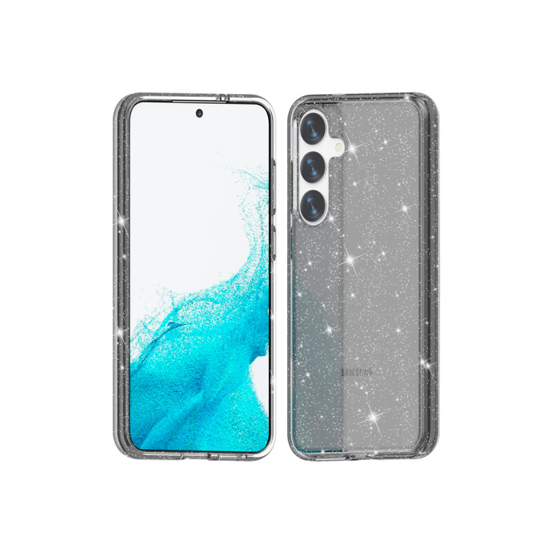 Protector Samsung Galaxy S24 Plus transparente gris con brillos Protector Samsung Galaxy S24 Plus Transparente Gris Con Brillos