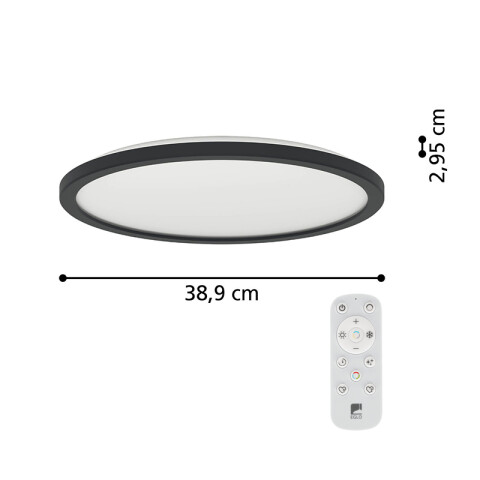 Plafón blanco IP44 LED 18W negro dinámico ROVITO EG3610