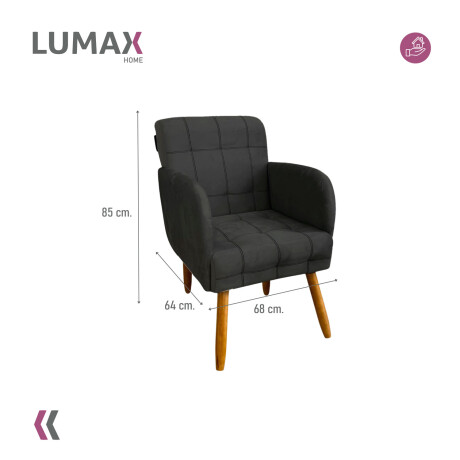 Pack x2 Sillón poltrona 1 cuerpo Lumax Maya nórdico de tela Negro