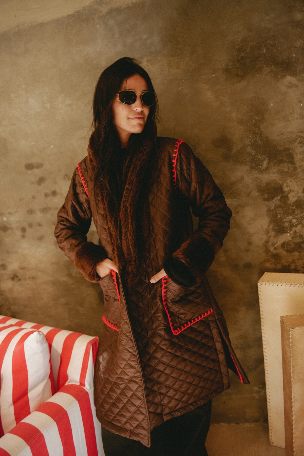 Macchiato Coat Long Chocolate
