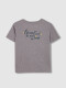 Camiseta Con Print Gris