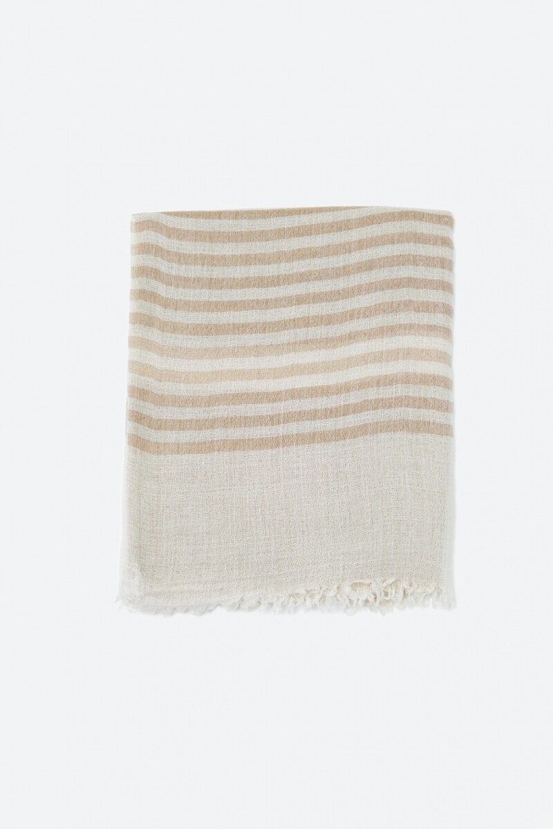 Pashmina rayada beige