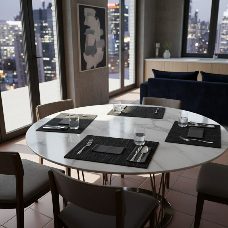 Individual algodón tejido 30x45cm Negro