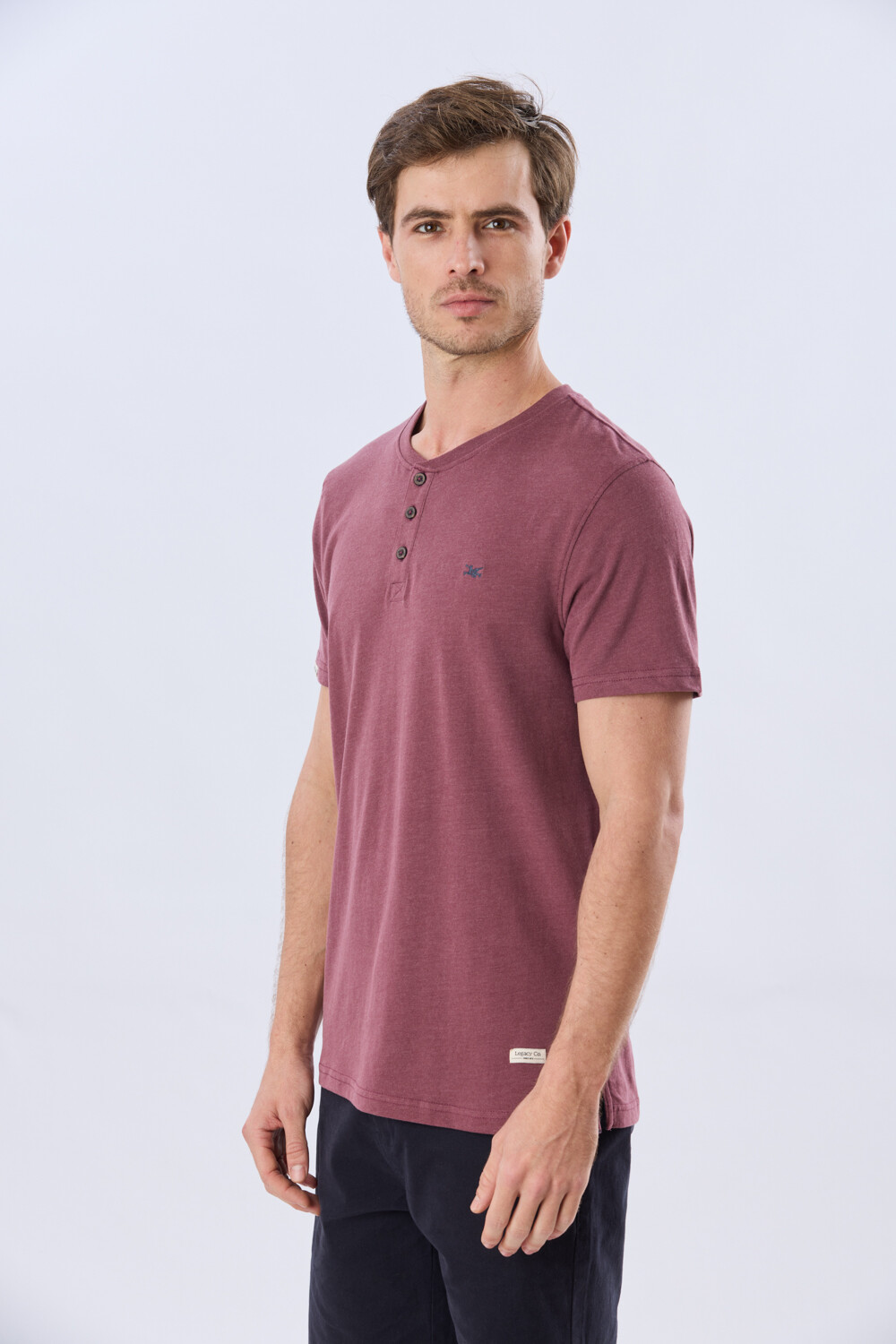 REMERA LISA DE ALGODÓN Bordo Melange