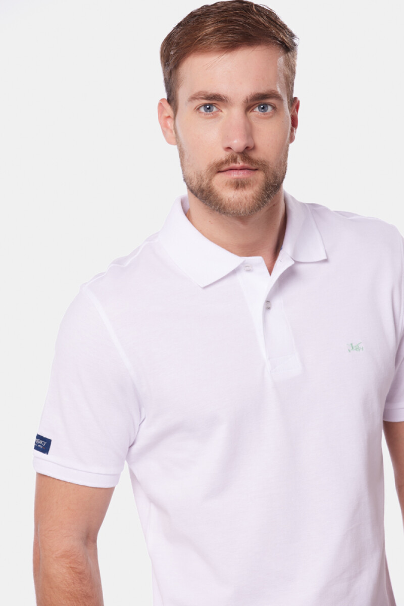 POLO PIQUE LISA - Blanco 