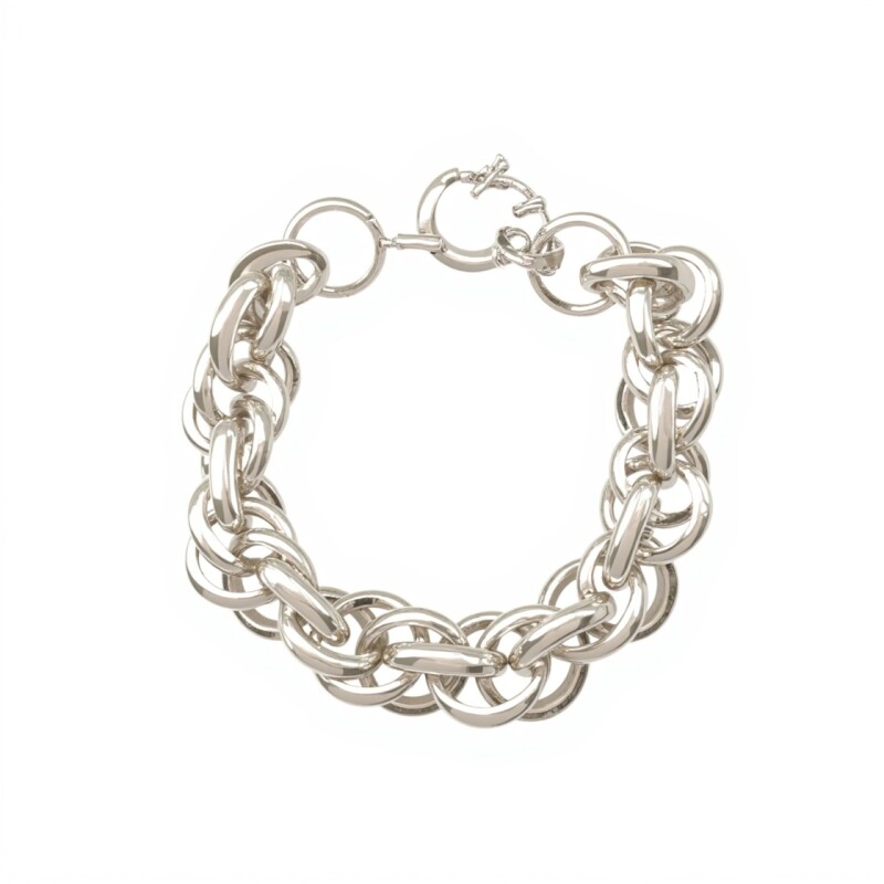 Pulsera Garibaldi doble aro- Plata 925 -Sin piedra-PU3701 sinpiedra