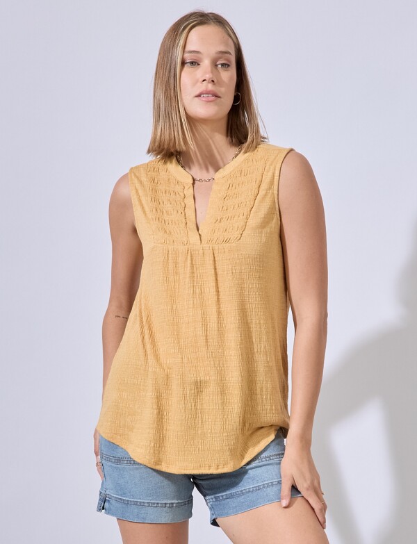 Musculosa Frunces MOSTAZA