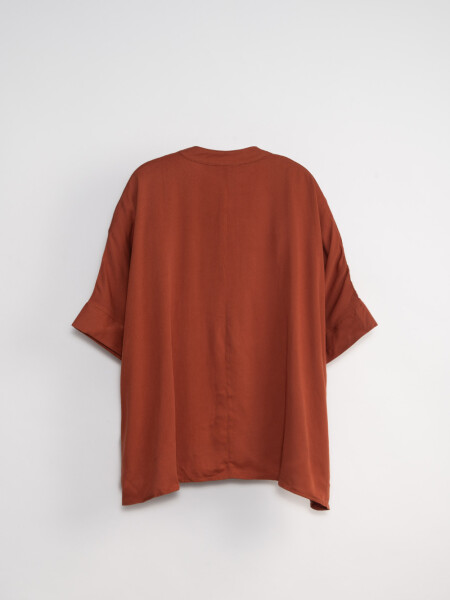 Blusa escote en v Terracota