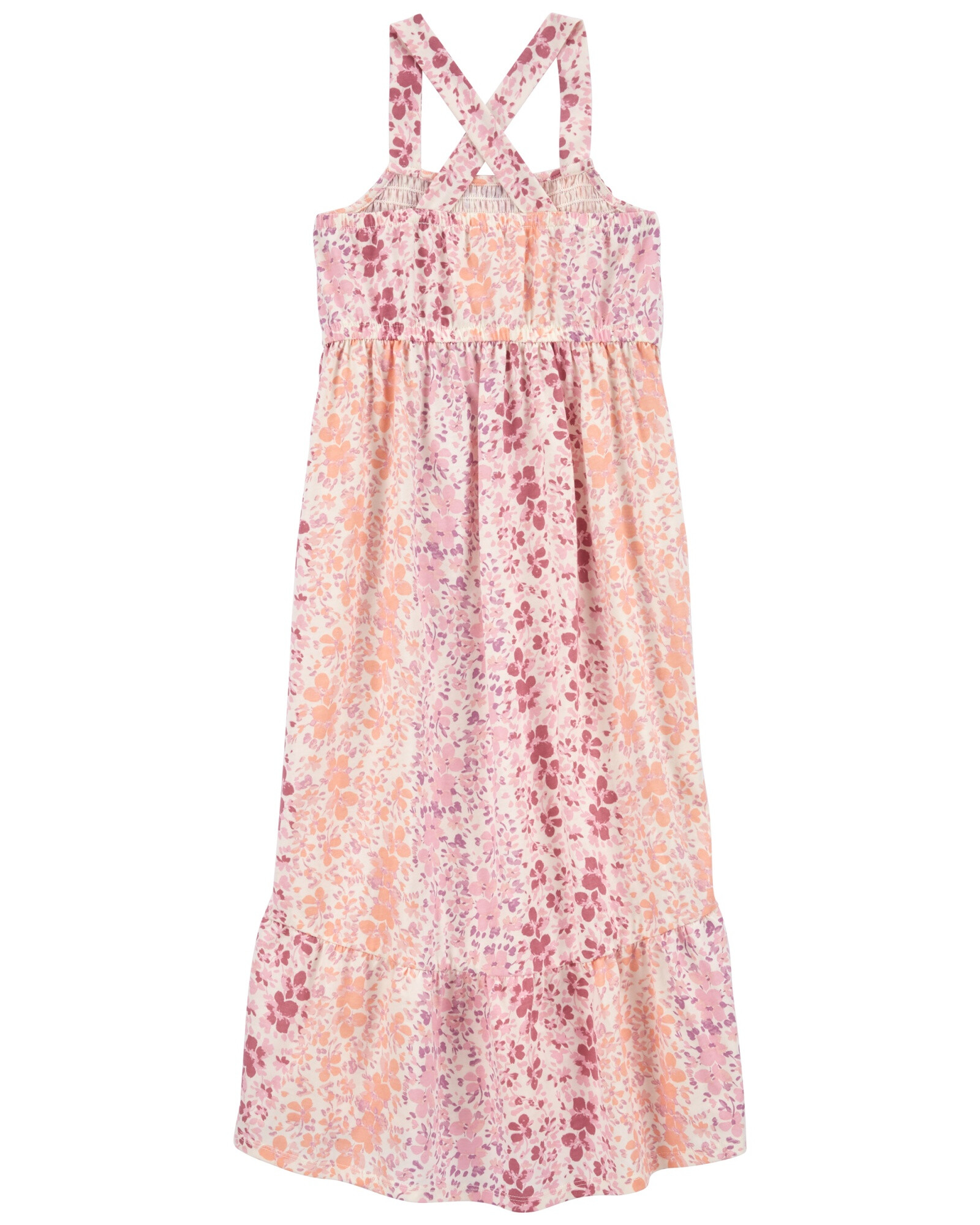 Vestido de algodón, con fruncido y espalda cruzada Vestido de algodón, con fruncido y espalda cruzada