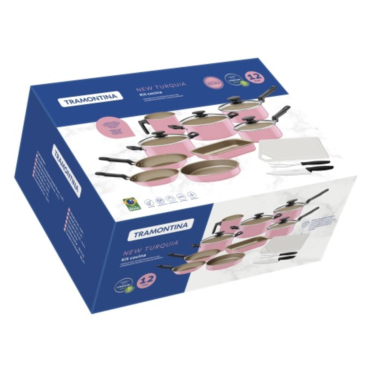 Ollas Tramontina NewTurquia 12 Piezas - Rosado 27899/513 