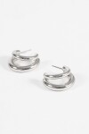 Aros doble metallic plateado