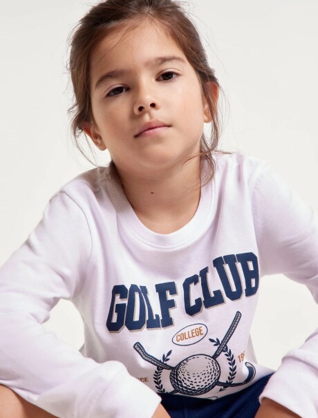CAMISETA INFANTIL CON ESTAMPA BLANCO