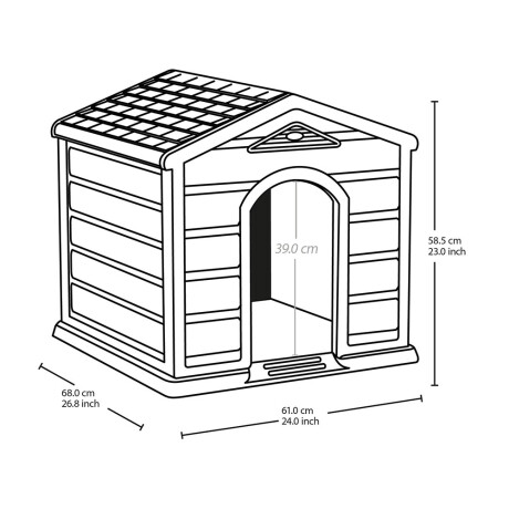Casa para Perros de Razas Pequeñas Rimax Taupe/Rojo Casa para Perros de Razas Pequeñas Rimax Taupe/Rojo