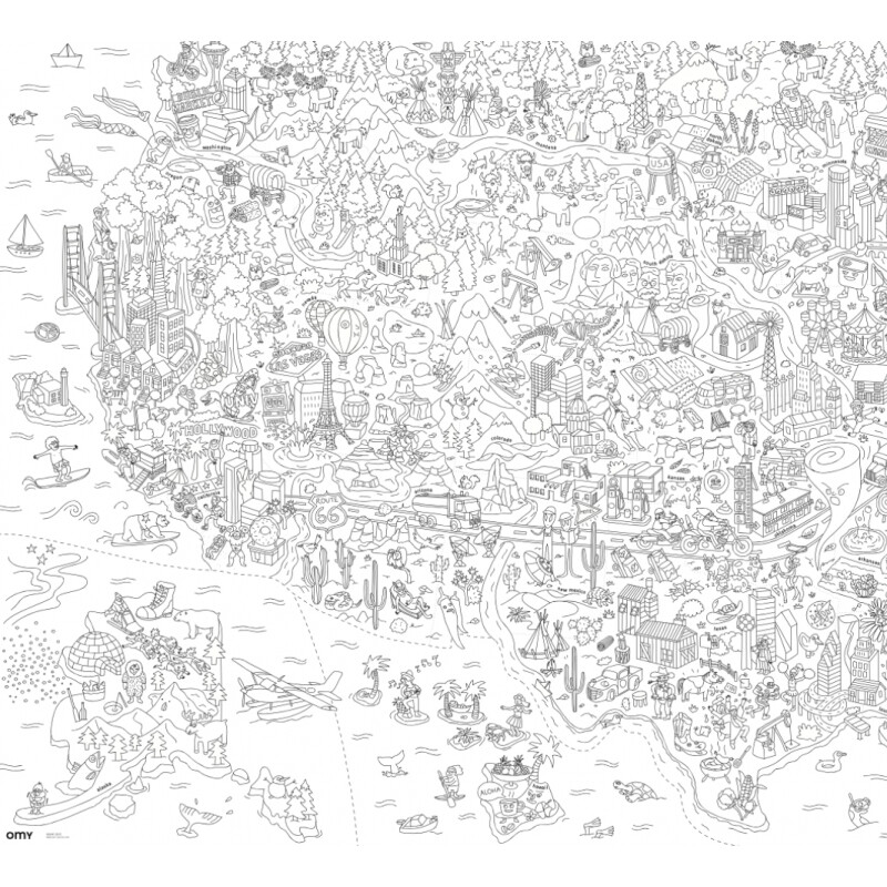 Poster gigante para colorear XXL USA