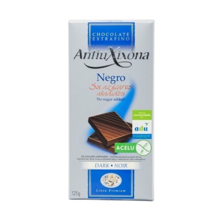 Chocolate Negro Sin Azúcar Y Sin Gluten AntiuXixona Chocolate Negro Sin Azúcar Y Sin Gluten AntiuXixona