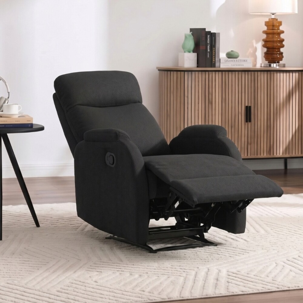Sillón Recliner 1 Cuerpo Cuero Sintético - Adri Negro
