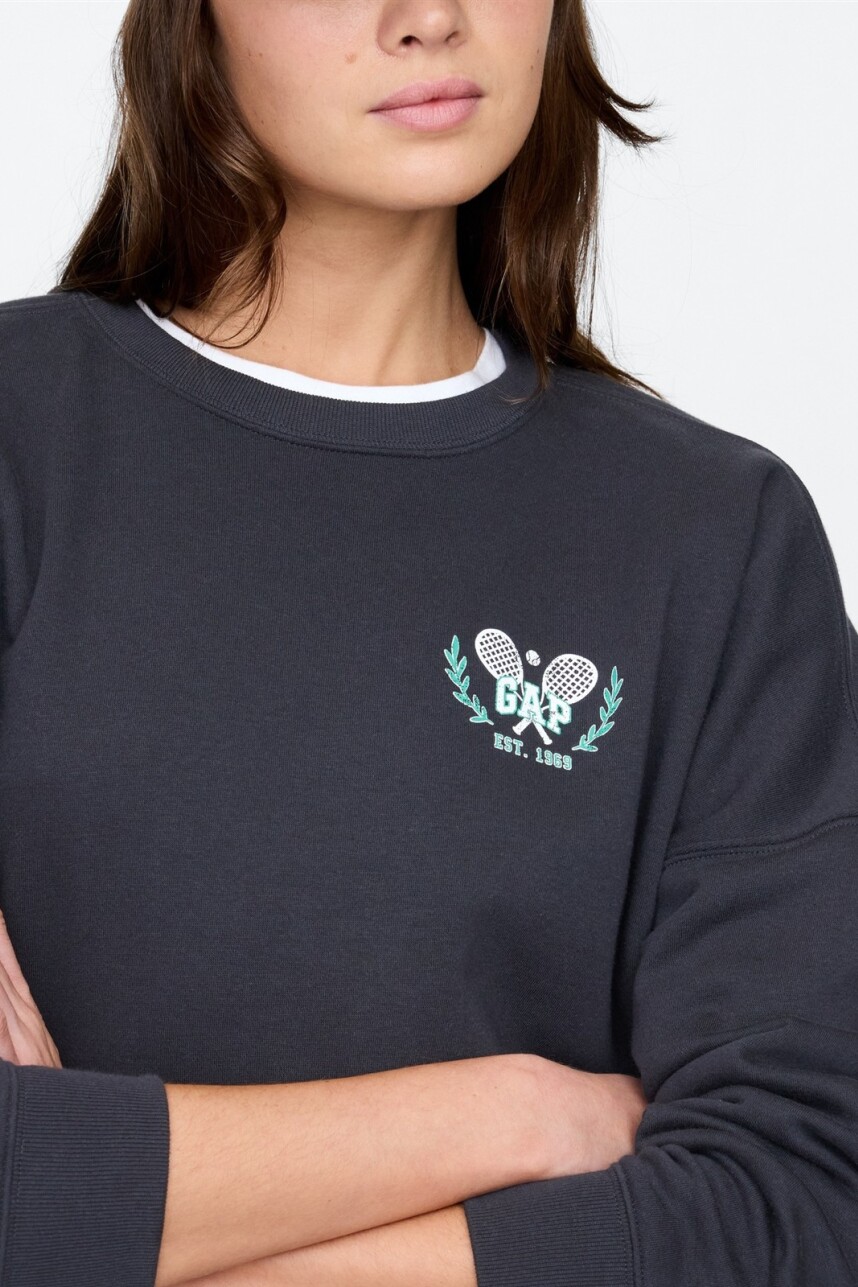 Buzo Deportivo Logo Gap Mujer Moonless Night