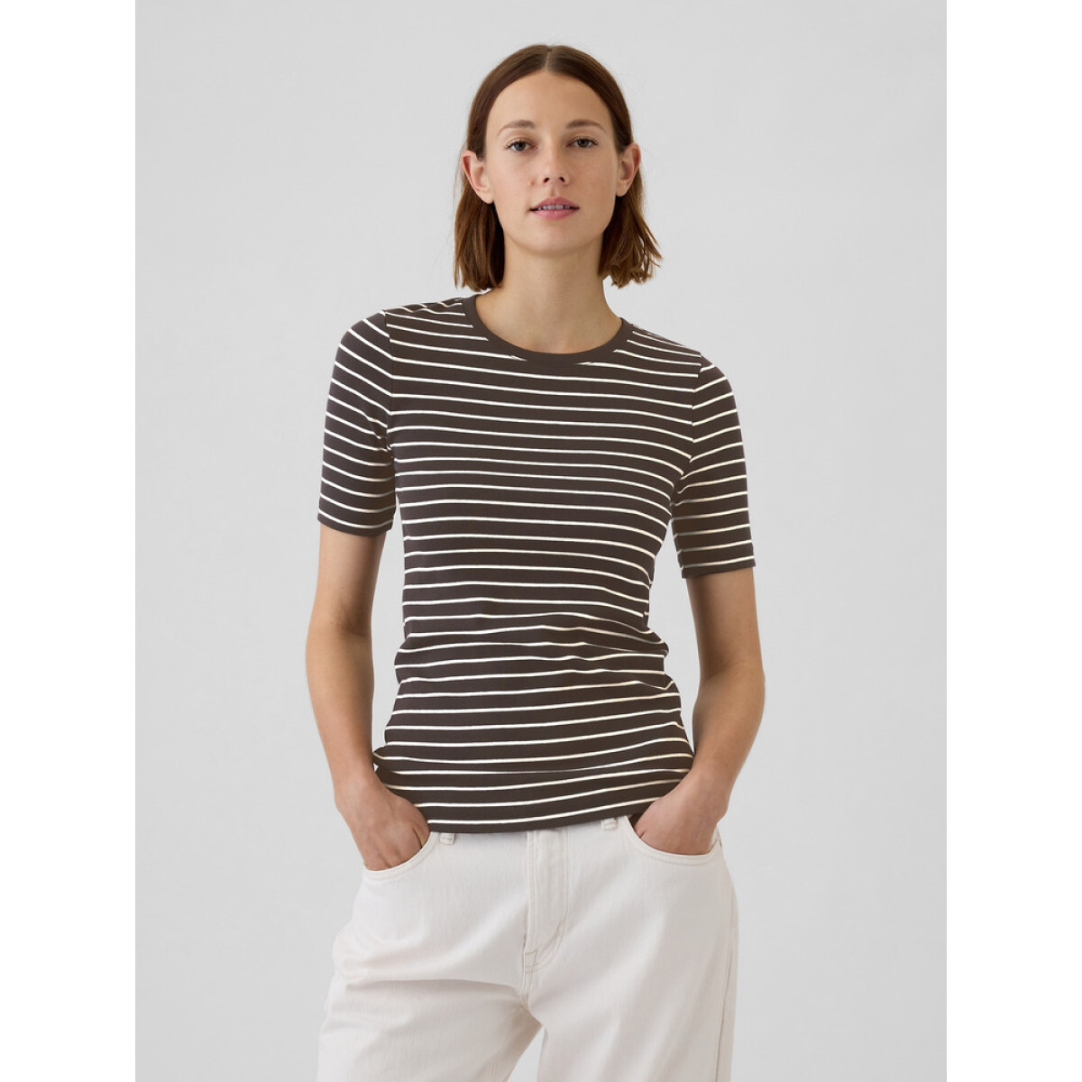 SS MOD CREW - BROWN STRIPE 