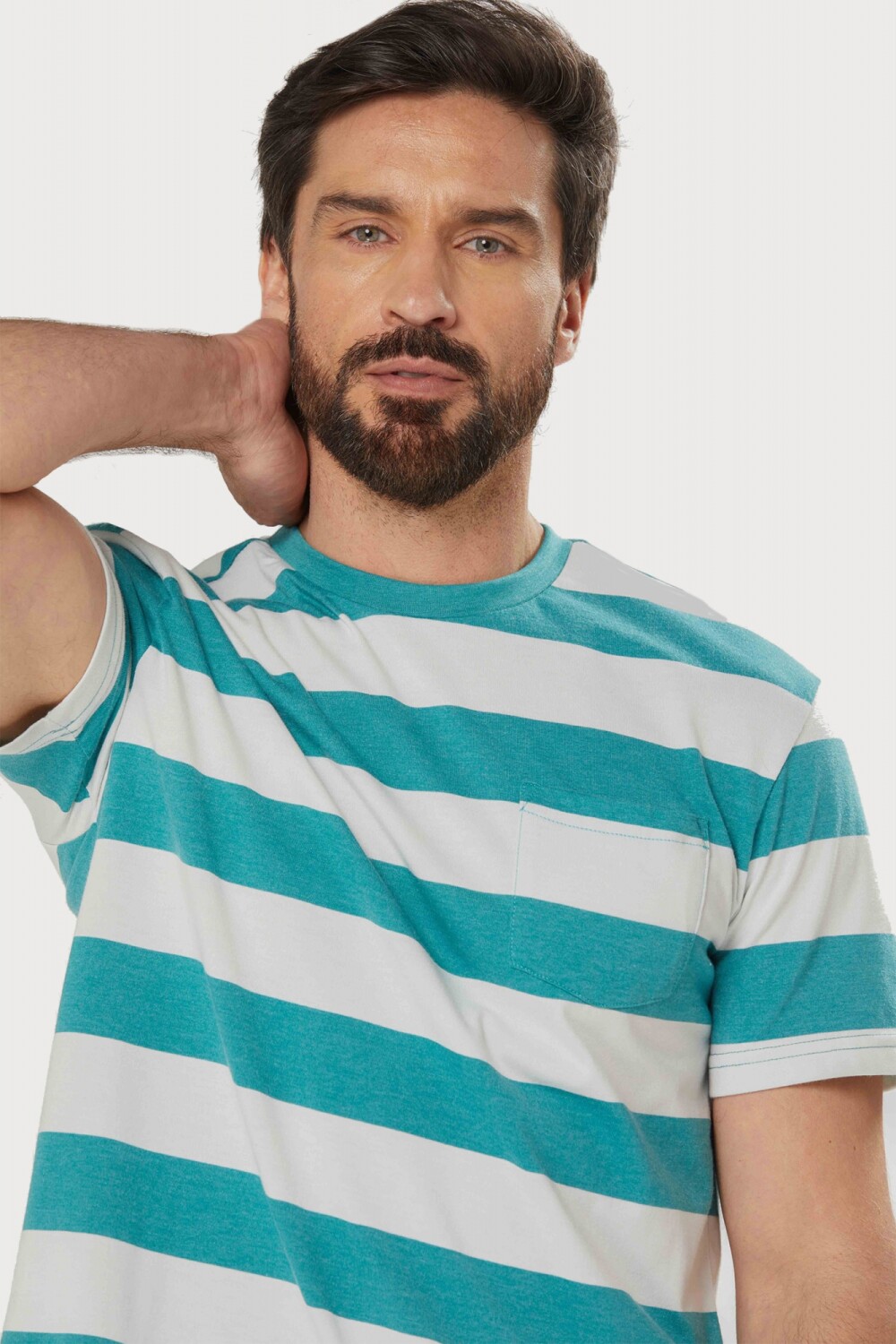 T-shirt rayada Verde