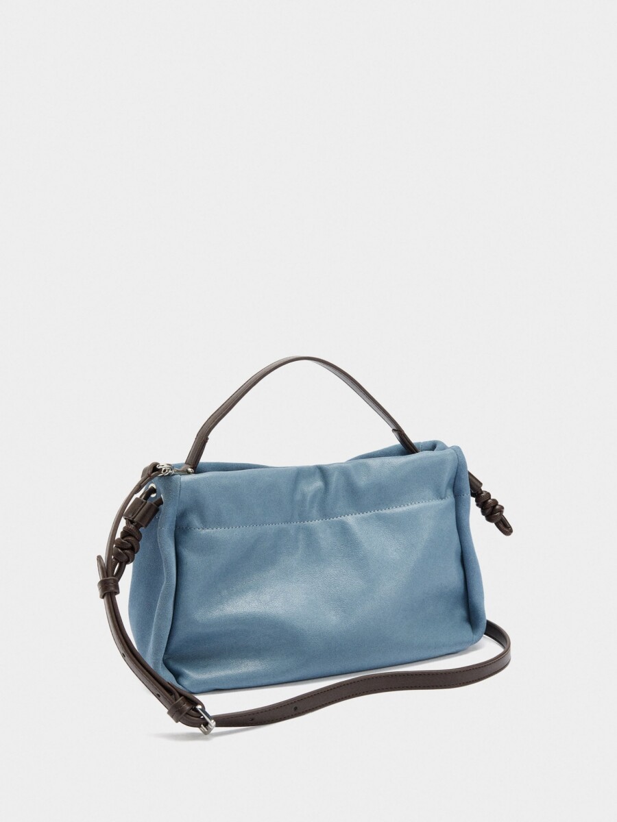 Bolso De Mano Con Piel Ante azul
