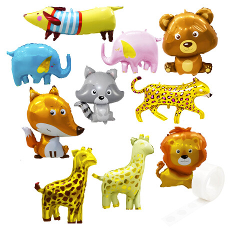 Set Globos N9 Animalitos Metalico X10 Pcs + Cinta Set Globos N9 Animalitos Metalico X10 Pcs + Cinta