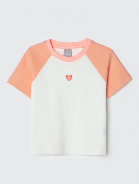 BLUSA INFANTIL EN TELA ACANALADA NARANJA