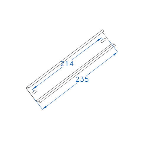 Riel omega din para 12 módulos, 23cm de largo GR7314