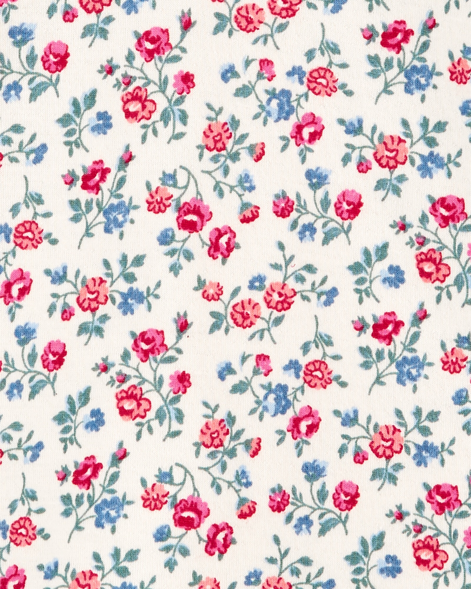 Remera de algodón con capucha, manga larga y botones diseño flores Sin color