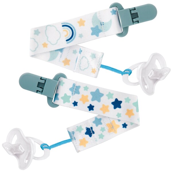 Set x2 clip para chupete BUBA estrella celeste