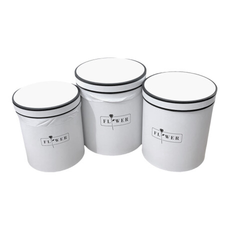 Caja Set x 3 Cilindro Grande Lisa Blancas