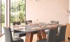 Juego De Comedor - 6 Sillas + Mesa Vidrio - Celeste Gris