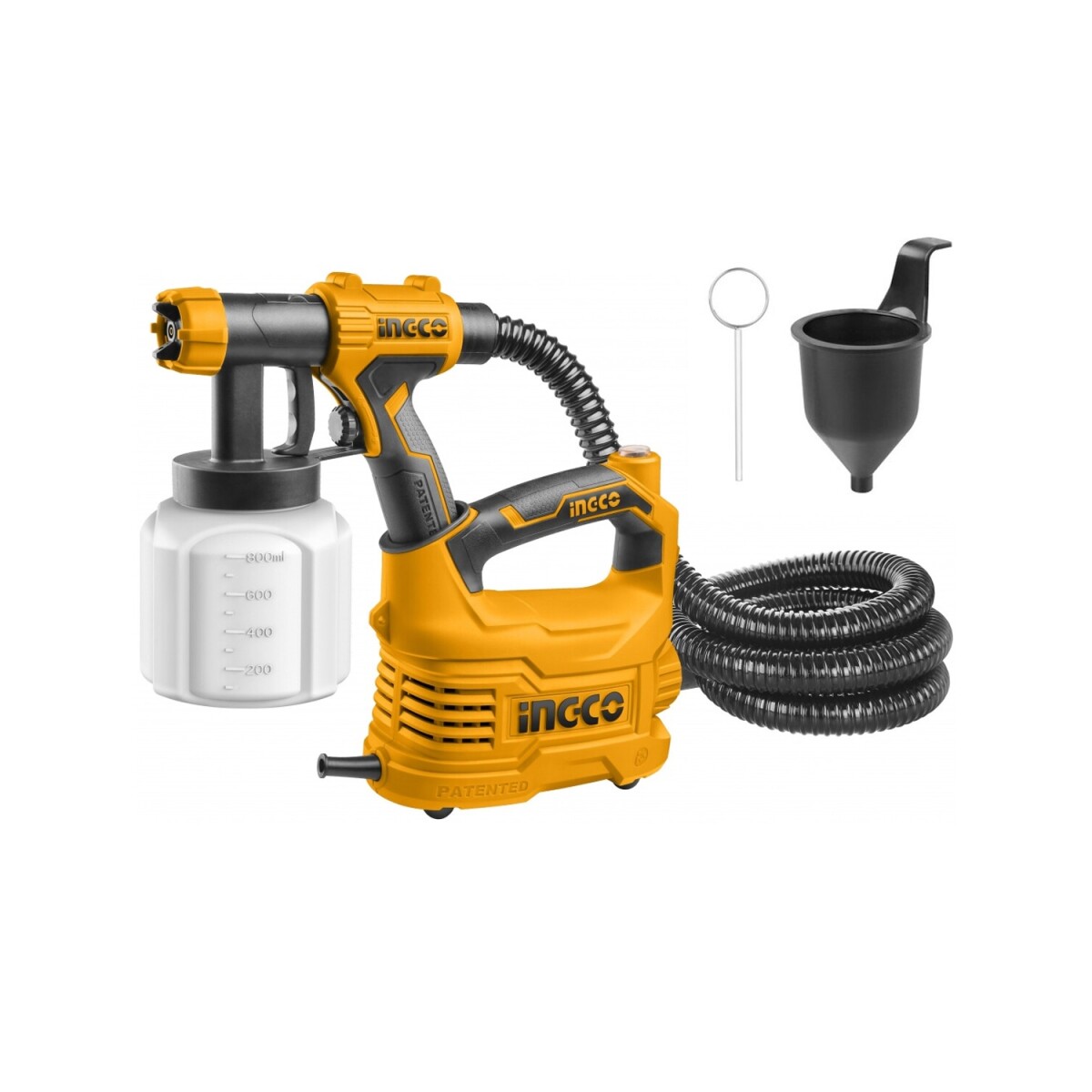 Pistola para pintar eléctrica Ingco 500W recipiente plástico 800ml 