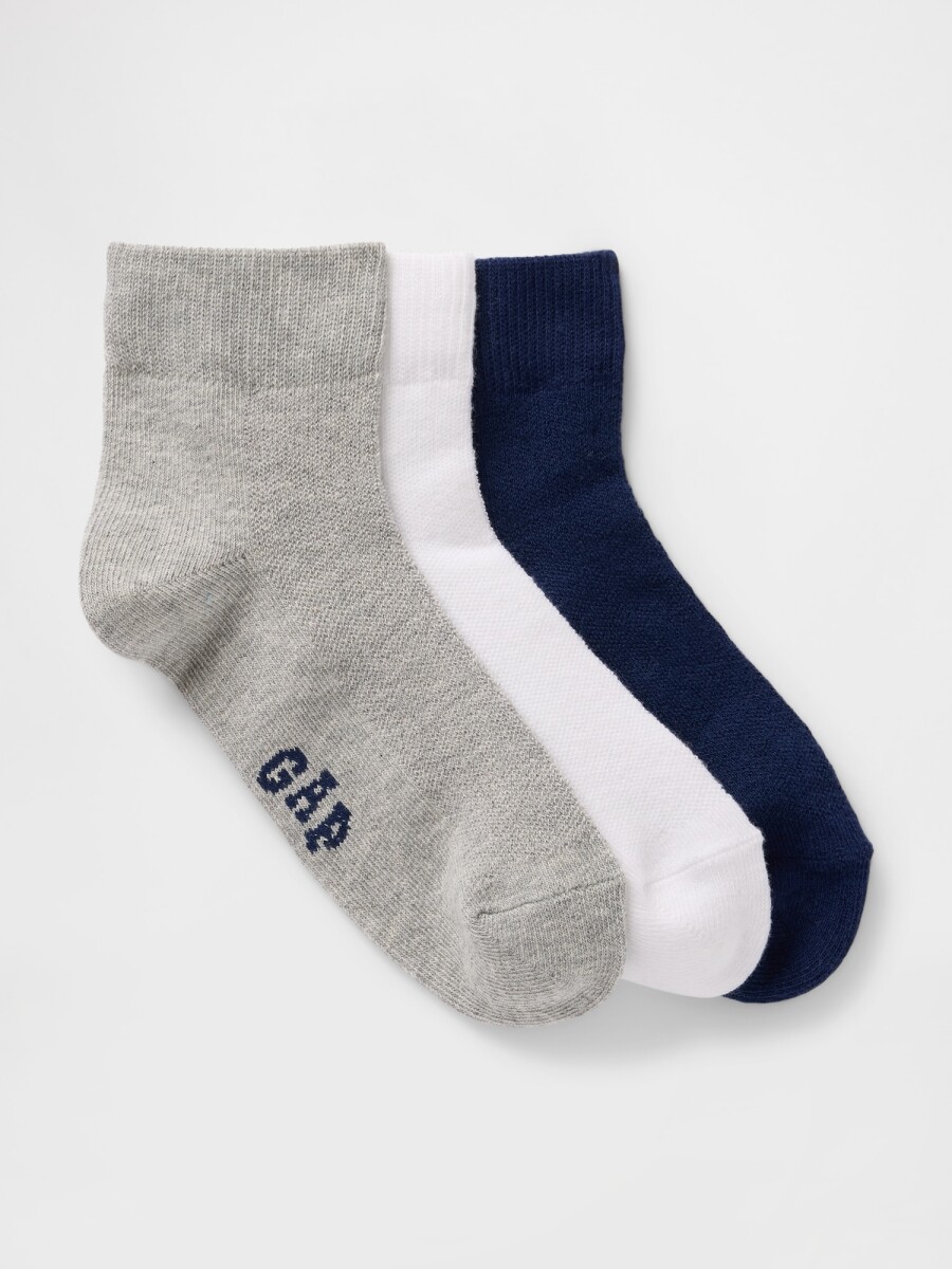 Medias Logo Gap Pack X3 Niño - Tapestry Navy 