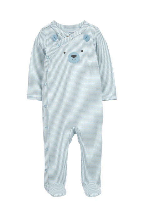 Pijama uno pieza de algodón, con pie, diseño osito Pijama uno pieza de algodón, con pie, diseño osito