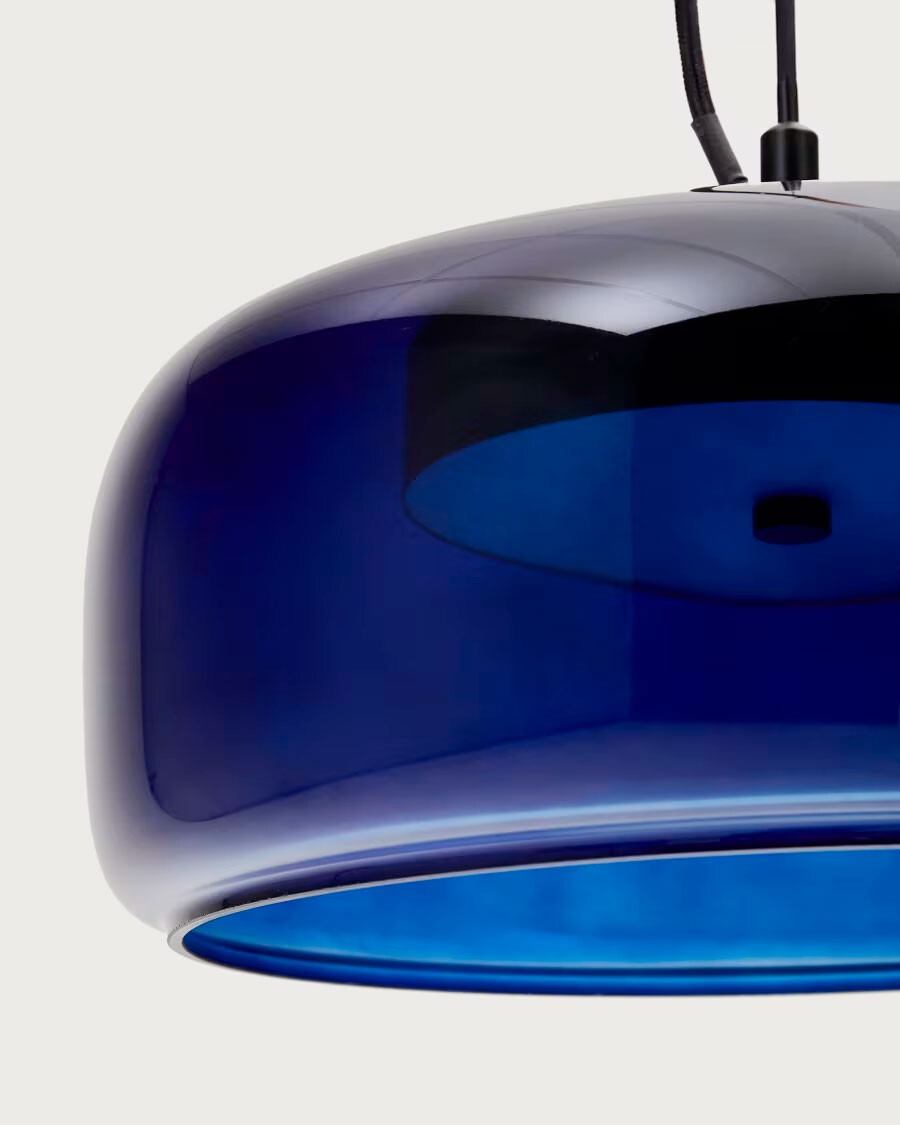 Lámpara de techo Reig de cristal azul Ø 38 cm