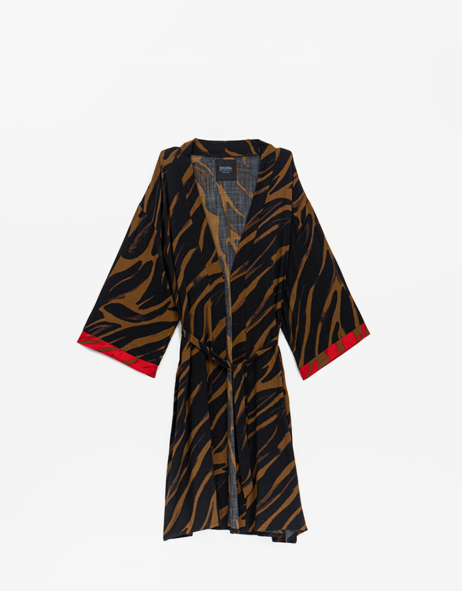 Kimono Estampado Bicolor 