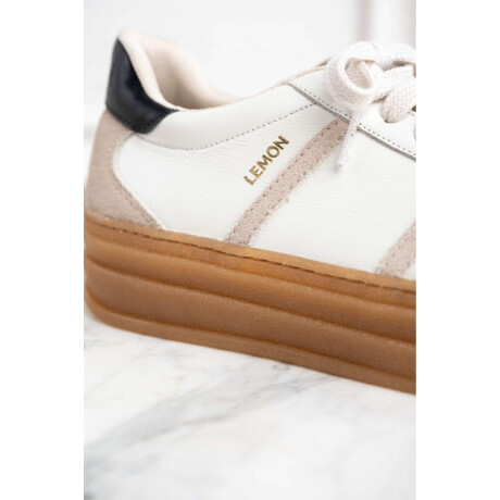 Zapatilla Combinada Cuero Nácar