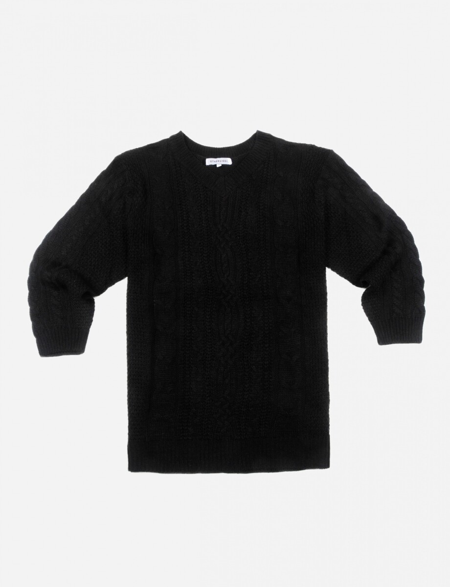Sweater con estructuras - NEGRO 