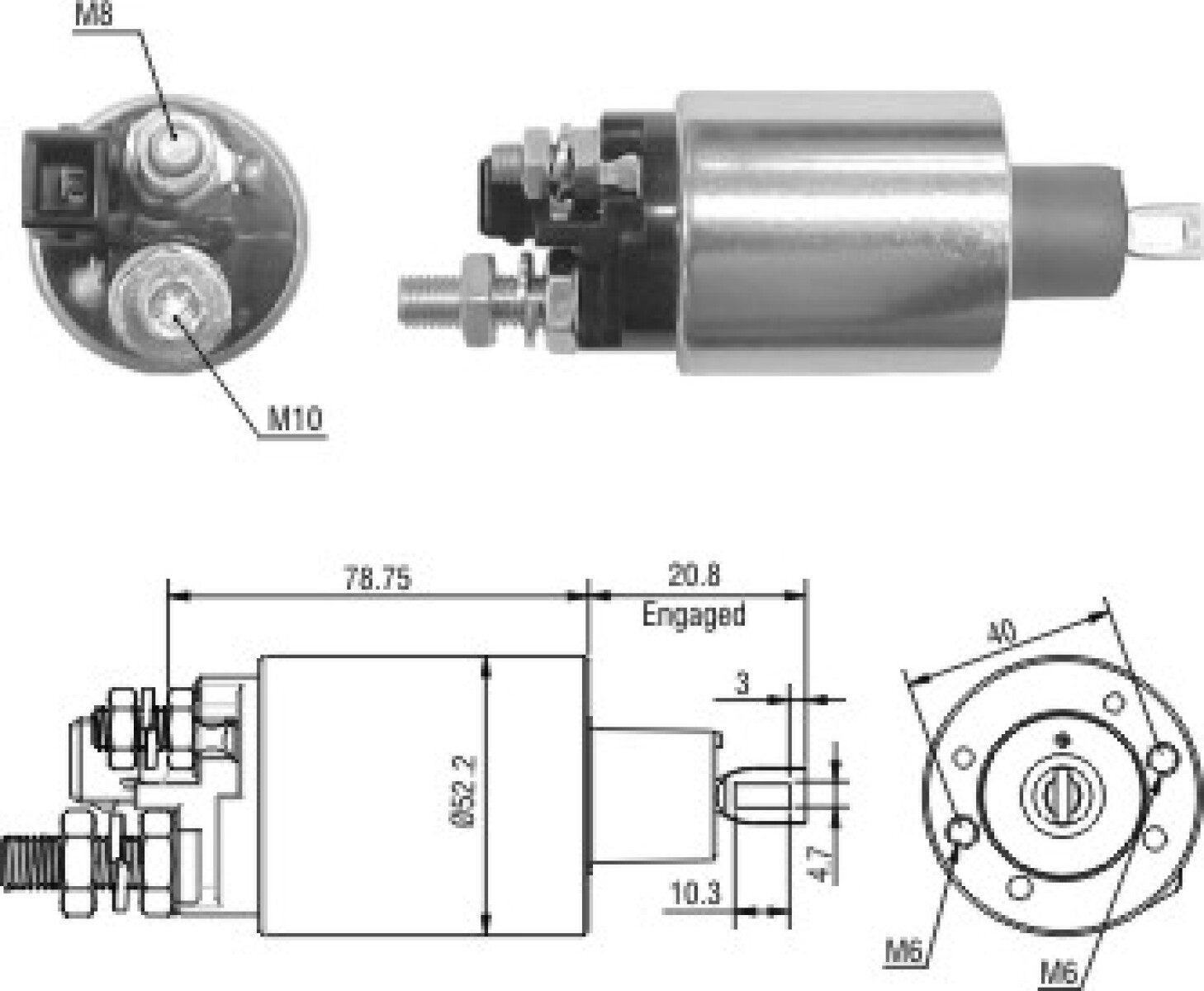 AUTOMATICO DE ARRANQUE - SOLENOID.24V LUCAS INDIEL CAMION FORD-VW ZM 