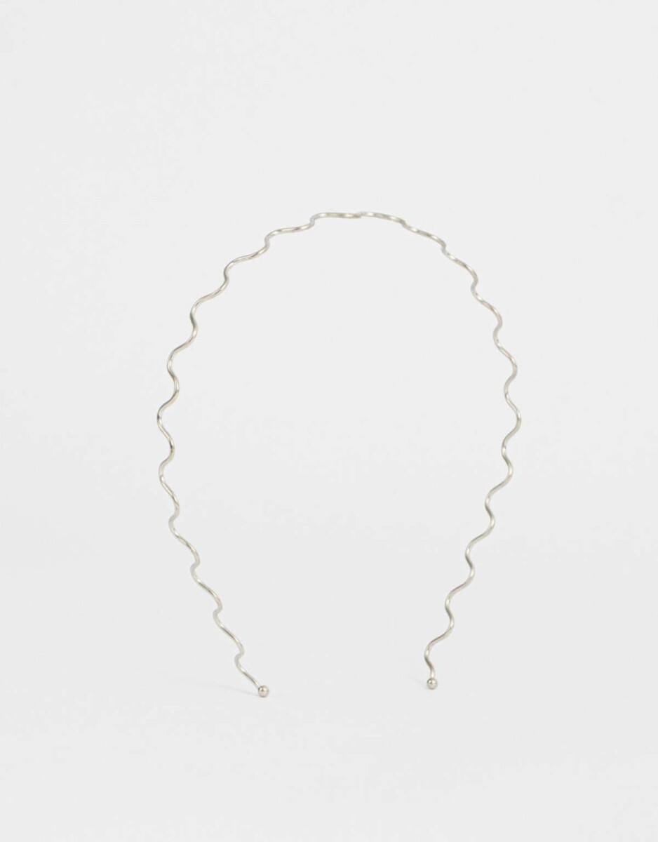 Vincha Rígida Ondulada - Plateado 