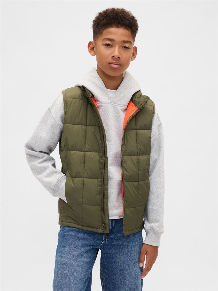 Chaleco Lightweight Puffer Niño - Army Jacket Green 