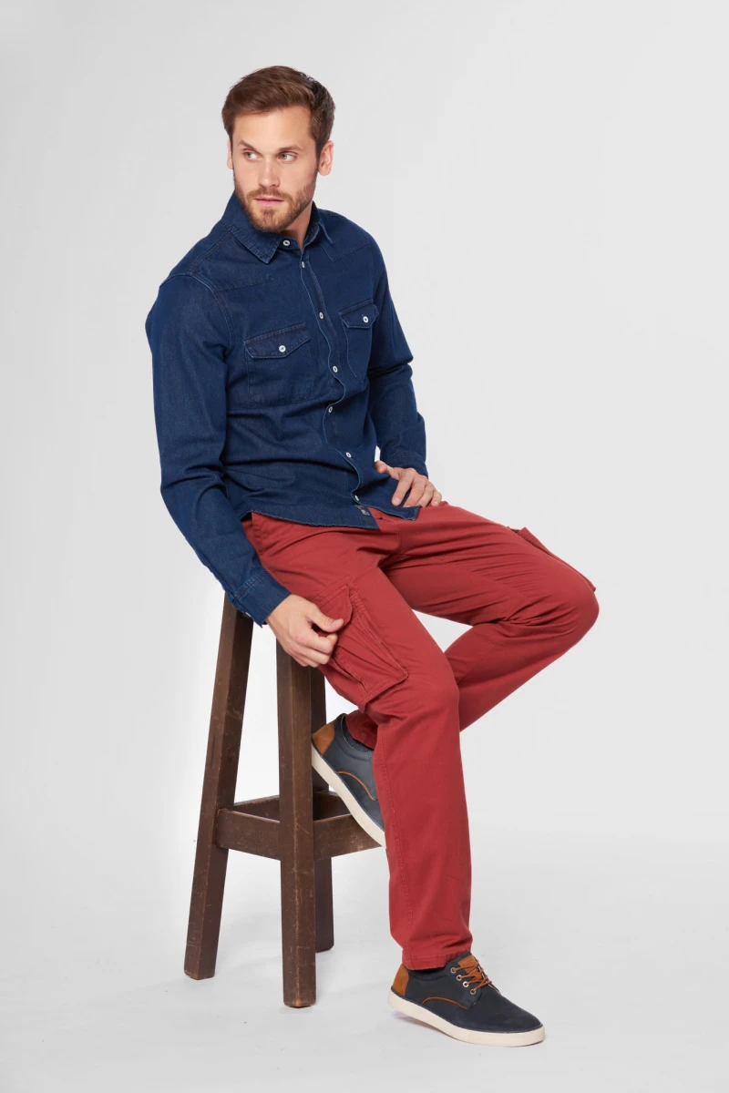 PANTALÓN CARGO SPANDEX - Terracota 