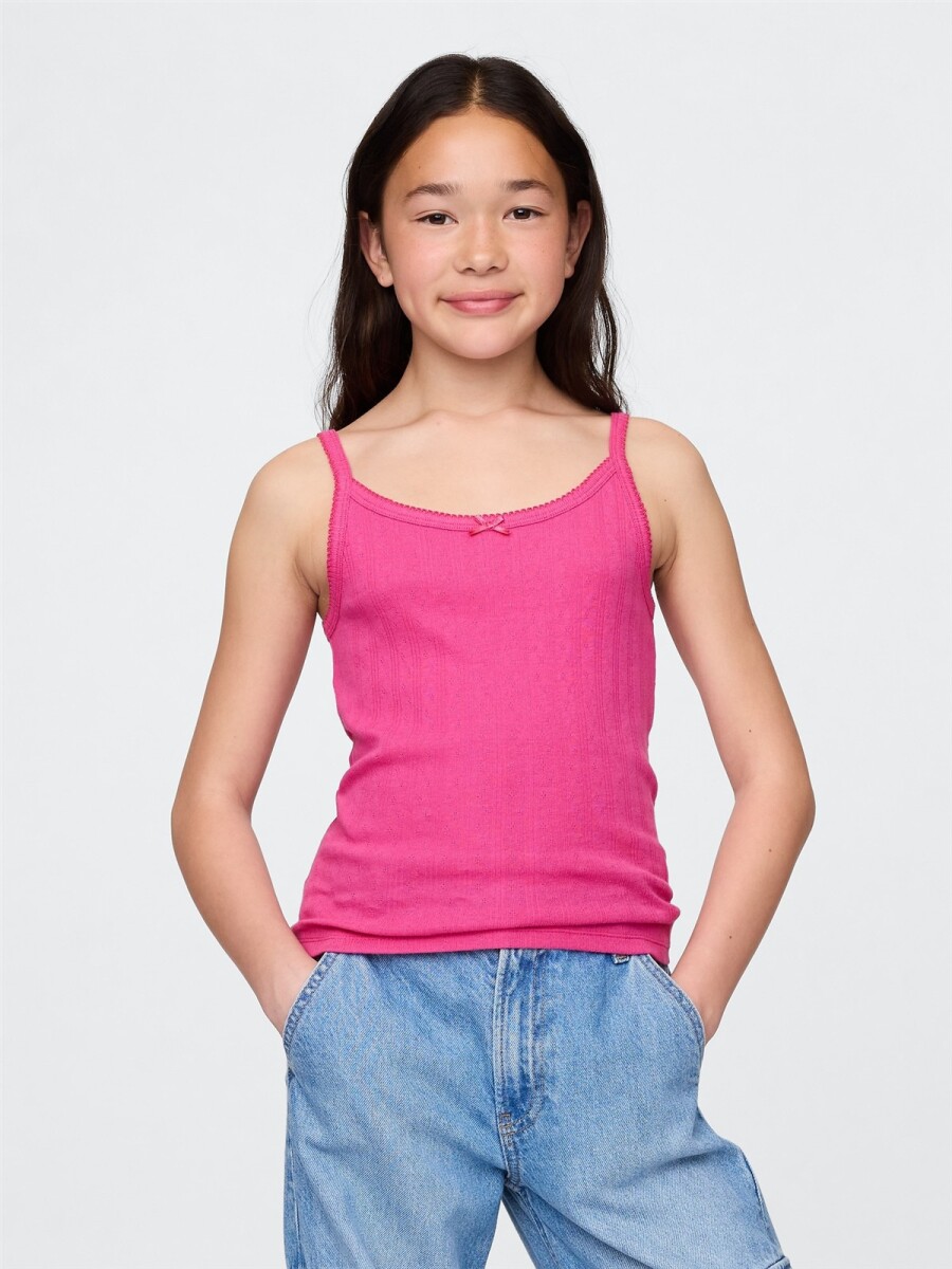 Musculosa Pointelle Niña - Standout Pink 
