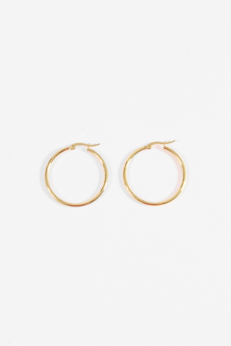 Aros acero large dorado